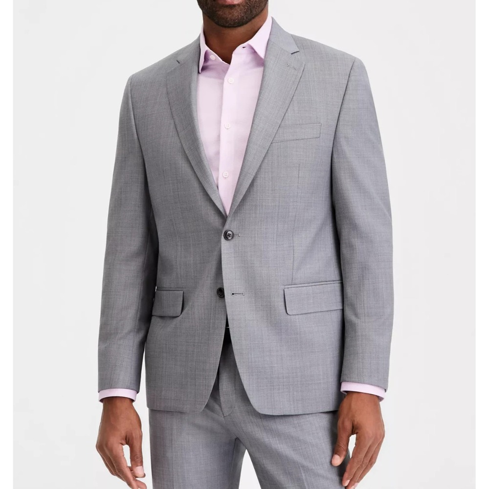 Michael Kors Mens Classic Fit Blazer Sport Coat Jacket Wool Blend Light Grey 44S